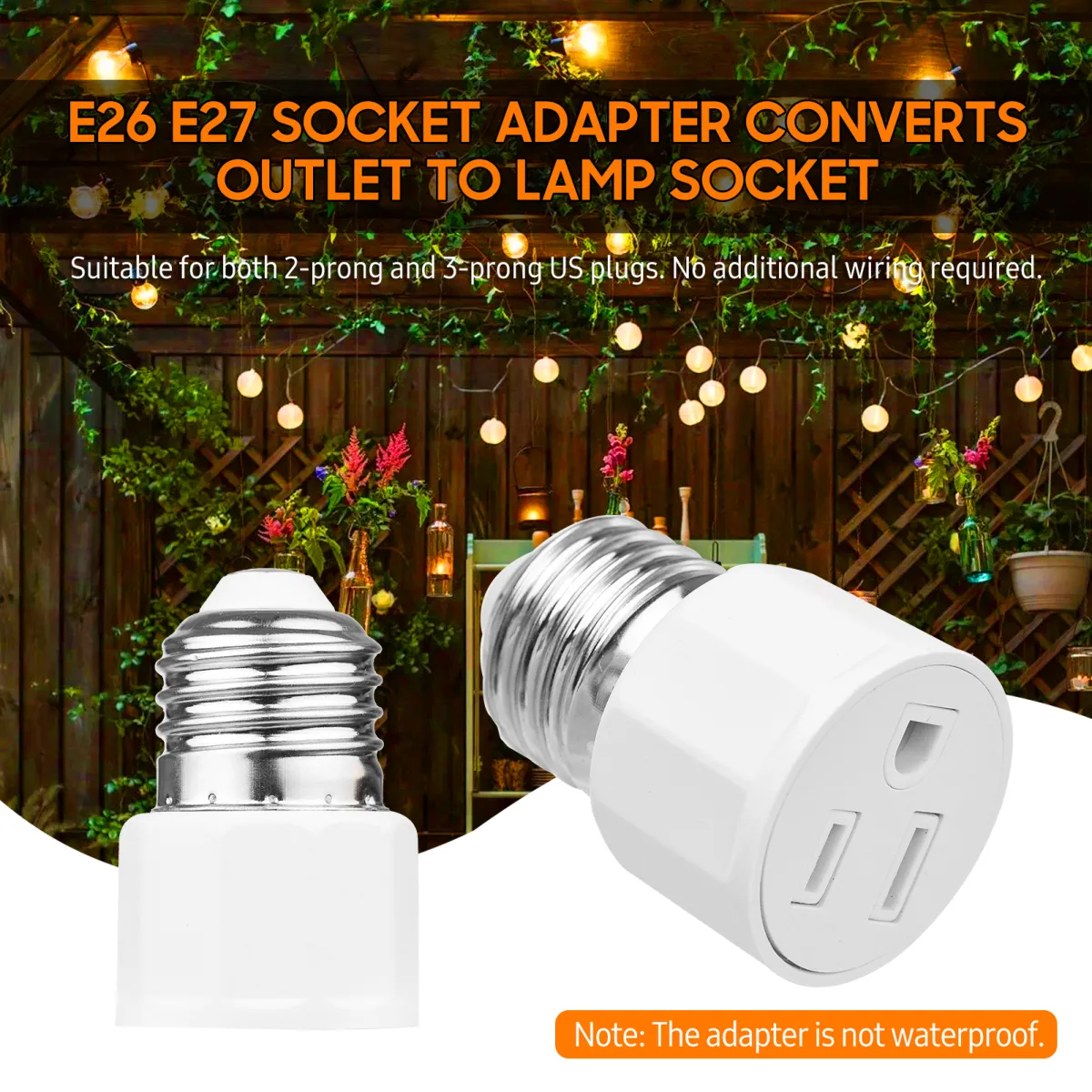 BO YIN E26 E27 Light Bulb Socket Adapter 2 or 3 AC Outlet to Lamp Socket E27 Lamp Holder Adapter US for Patio Shed Garage Warehouse Lazada PH