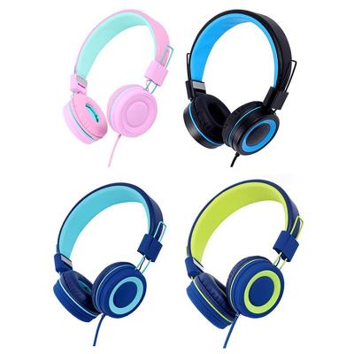 ZZOOI Soft Wired Headphones For Children 3.5mm Kids Over-ear Headphones High Bass Headset Adjustable Music Earphones For Ipad Phone PC