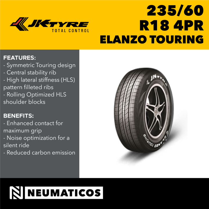 JK Tyre 235/60 R18 4PR Elanzo Touring SUV Car Tubeless Tires, Made in