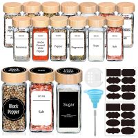 8/4 PCS Glass Jars for Spices with Bamboo Lids Pepper And Salt Shakers Kitchen Spice Rack Spice Organizer 120ml Spice Jars Set