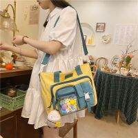 [COD] Korean ins large-capacity Messenger bag schoolbag college students class girl