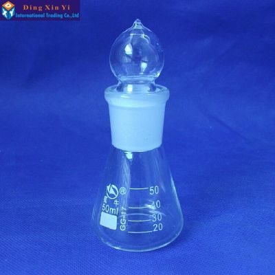 【✲High Quality✲】 bkd8umn ขวดทดลองพลาสติกแก้วฟลาสค์รูปทรงกรวยขนาด50มล. 1แก้วทรงสามเหลี่ยมขวดแก้วบอโรซิลิเกต
