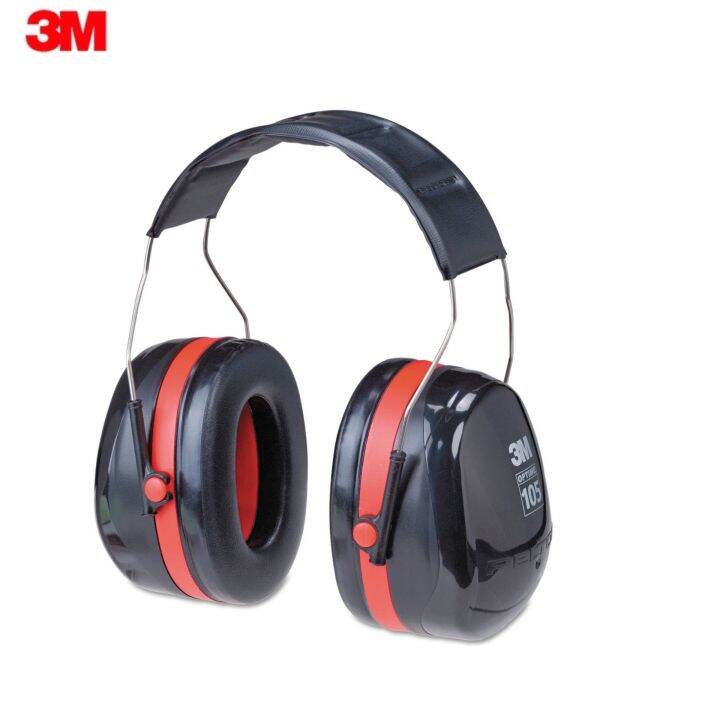 3m-h10a-สีดำ-แดง-ครอบหูลดเสียง-105-peltor-optime-earmuffs-over-the-head-3m-optime-105-h10a-twin-cup-with-headband