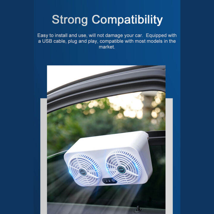 【TomLight】Car Exhaust Fan USB Air Circulation Fan Ventilator Silent Air