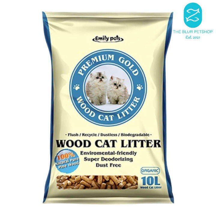 10L/5.5kg) Emily Pets Wood Pellet Cat Litter Environmental