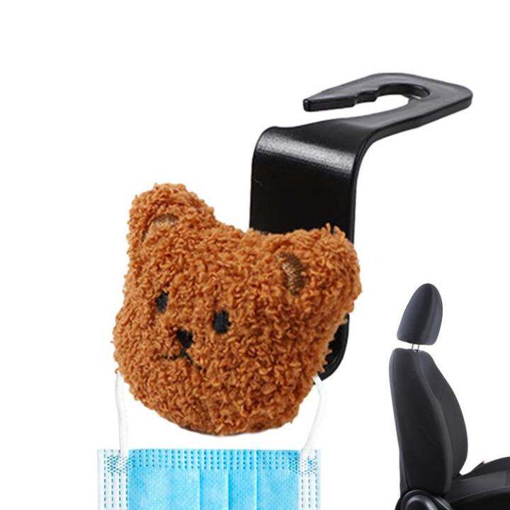 car-purse-hook-car-storage-hanger-holder-rear-bag-cute-bear-hooks-back-seat-headrest-hangers-creative-universal-smooth-for-umbrellas-purse-bags-coats-attractive