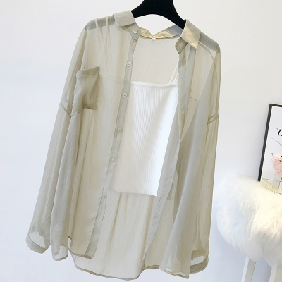 DTL [ใหม่] High-end Sun Protection เสื้อผ้าผู้หญิง 2021 ฤดูร้อนใหม่สไตล์เกาหลีหลวมเสื้อชีฟองเสื้อ NZ-315