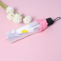 Fashion Transparent Fold Women Rain Umbrella Clear Fully Automatic Umbrellas Luxly Men Bussiness Daisy Flower Printed Umbrella