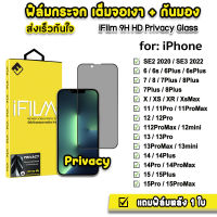 ? iFilm ฟิล์มกันมอง Privacy For iphone 15 pro max 15plus 14promax 14 plus 13 promax 12 mini iphone 11 xr 6 7 8 plus se ฟิล์มกันเสือก ฟิล์มส่วนตัว Film Glass ฟิล์มiphone เต็มจอใส 9H