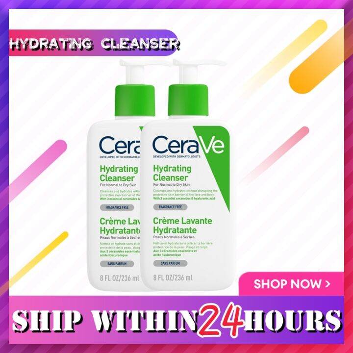 CeraVe Hydrating Facial Cleanser Moisturizing NonFoaming Face Wash