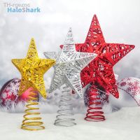 ۞✾ 1PCS Glitter Top Iron Star Decorations Xmas Ornaments Navidad New Year Natal Noel