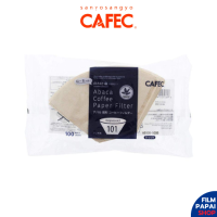 CAFEC Abaca AB101-100B กระดาษกรองกาแฟ ดริปกาแฟ ทรงคางหมู (สีน้ำตาลไม่ผ่านการฟอกสี 100 แผ่น)