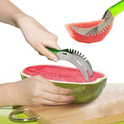 Watermelon Slicer Stainless Steel Cutter Kitchen Fruit Cutter Tool Fruit Digger Slicer Watermelon Divider X8A3