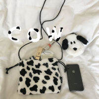 Xvfgfv Ins Super Hot Cow กระเป๋าหญิง2020ใหม่สไตล์ฮ่องกงน่ารัก Plush Tote กระเป๋าขนาดใหญ่ความจุหนึ่งไหล่ Messenger กระเป๋า