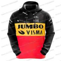 Jumbo Visma เสื้อฮู้ดทีมเบลเยียมผู้ชาย,เสื้อโค้ทเสื้อกันหนาวแขนยาวฤดูใบไม้ร่วงฤดูหนาวมีฮู้ดชุดสำหรับขี่จักรยาน Vaert