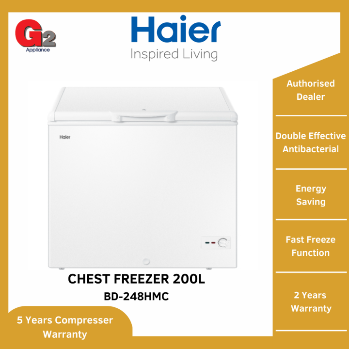 HAIER Chest Freezer 200L BD248HMCHAIER WARRANTY MALAYSIA Lazada