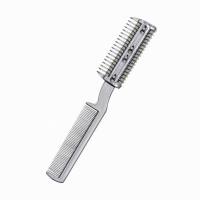 【YY】For Dual-End Hair Trimmer Styler Hair Cutting Comb For Dogs Cats With 2 Blades Stainless Steel Manual Hair Razor With Comb