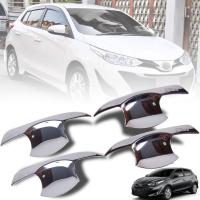 เบ้ารองมือ เบ้าเปิดประตู รุ่น โตโยต้า ยาริส อัสติส TOYOTA YARIS ARIV ปี 2017 - 2019  สีโครเมี่ยม  4ชิ้น