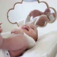 Baby Room Cartoon Wall Decorative Mirror Rabbit Cloud Bowknot Shape Bedroom Children Wooden Acrylic Home Furnish Decor Mirror