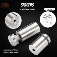 12 Sets Wall Mounting Spacers Screw Set Stainless Steel M4*25mm Silver Acrylic Installation Accessary Nails Screws Fasteners