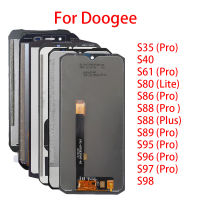 Skrin Penuh untuk Doogee S35 S40 S61 S80 S86 S88 S95 S96 S97 S89 S98 S95 Pro Plus Lite ชิ้นส่วนจอสัมผัสแอลซีดีของเครื่องแปลงดิจิทัล