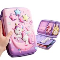 3D EVA Cute Pencil Case Cartoon Stationery Box Girls Color Pencil Box Student Pen Case School Supplies Gifts Ipad Case