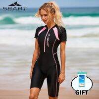 SBART Zipper Rash Guard Women One-Piece Swimsuit Women Swimwear Short Sleeve Swim Suit Surf Clothes Bath Suit