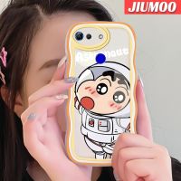 JIUMOO เคส V20เคสสำหรับ Honor โปร V30การ์ตูนดินสอสีชิน Chan นักบินอวกาศสีสันสดใสเคสโทรศัพท์แบบใสกรอบซิลิโคนกันกระแทกเคสนิ่มโปร่งใสป้องกันเลนส์กล้อง