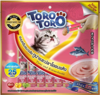 พร้อมส่งฟรี ? Toro toro โทโรโทโร่ สีชมพู ขนมแมวเลีย toro toro รสทูน่าและปลาโออบแห้ง แพ็คใหญ่ 25 ซอง x 1 แพ็คใหญ่