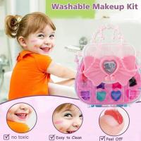 Kids Safe Simulation Real Makeup Kit Storage Handbag Toy Play Cosmetics Washable Non-toxic Box Pretend Toy Set Q1W7