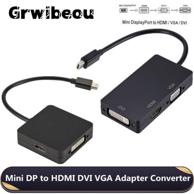 ♕✲ 3 In 1 Thunderbolt Mini Display Port MINI DP Male To HDMI DVI VGA Female Adapter Converter Cable For Apple MacBook Air Pro Hot