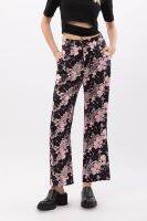 f.fashion กางเกงทรงขาตรงลายดอกไม้ ผู้หญิง | Floral Print Trousers | 6047