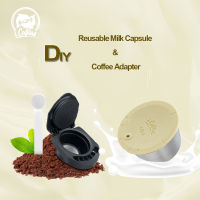 Icafilas แคปซูลนมแบบใช้ซ้ำได้สำหรับ Nescafe Dolce Gusto Coffee Adapter DIY Latte Stainless Steel Milk Pod Coffee Holder888