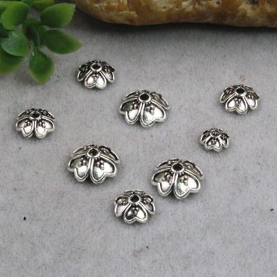 100pcs/lot Antique Silver Clover Design Bead Caps Charms 5.5mm 7.5mm 9mm Handmade Tassel Beads End Caps DIY Jewelry Accessories DIY accessories and ot