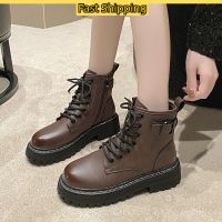 Bot Modis TOFASHIONS สำหรับผู้หญิงรองเท้าบูท Martin สีดำผู้หญิง Sepatu BOOT Pendek รองเท้าสไตล์เกาหลีใหม่หล่อผู้หญิง Kasut Perempuan 23101006