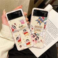 กล่องดินสอสี Kawaii Crayon Shin-Chan Buriburizaemon Xiaoxin เหมาะสำหรับ Samsung Galaxy Zflip4เคสโทรศัพท์ ZFlip3/Zfold3เคส FOLD4เกาหลี