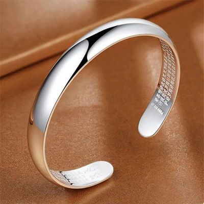 And silver bracelet S999 smooth solid lotus heart sutra in sterling bracelets couples to send his girlfriend sent mother presents