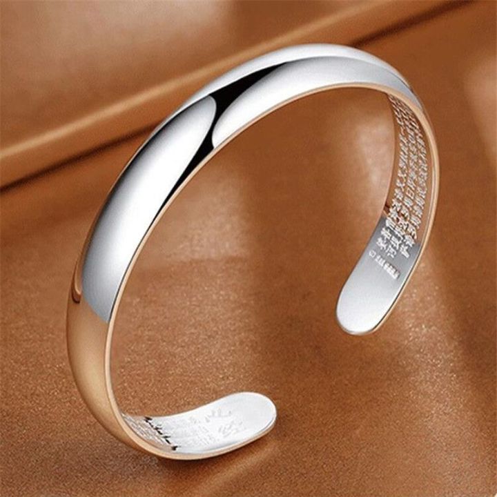 and-silver-bracelet-s999-smooth-solid-lotus-heart-sutra-in-sterling-bracelets-couples-to-send-his-girlfriend-sent-mother-presents
