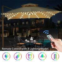 Solar Parasol Light Garden 104 LED Patio Umbrella Tent Lights Outdoor Waterproof String Light Sunshade Lamp for Garden Patio