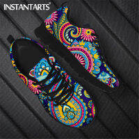 INSTANTARTS Luxury Brand Bohemia Mandala Flower Print Casual Sneakers for Women Comfortable Air Flat Shoes Femme Lace up Zapatos