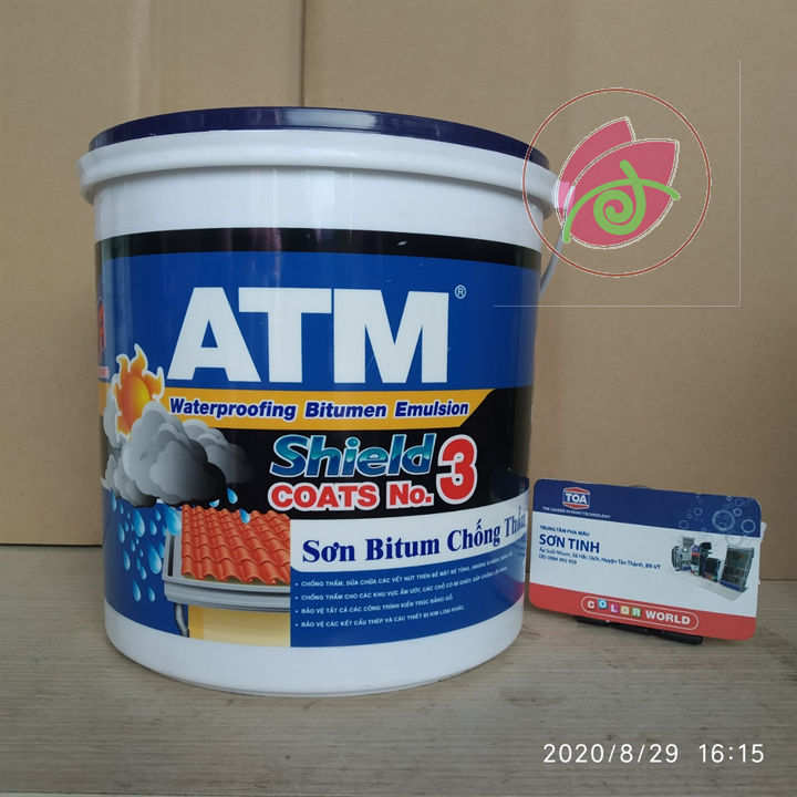 Sơn chống thấm Bitum ATM Shield Coat 3.5kg giúp cho công trình của bạn ngăn ngừa được các tác động của môi trường bên ngoài. Xem hình ảnh liên quan để hiểu thêm về sản phẩm chống thấm này nhé!