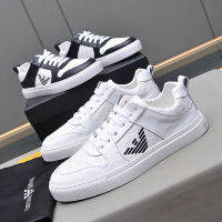 Armani Men S White Shoes รองเท้าผ้าใบผู้ชายคุณภาพสูง2022 New Men S Casual Shoes Youth Style Men S Leather Shoes