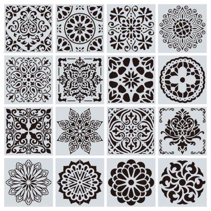 hot-dt-16pcs-set-reusable-cut-painting-template-floor-wall-fabric-stencils-mandala-15x15cm