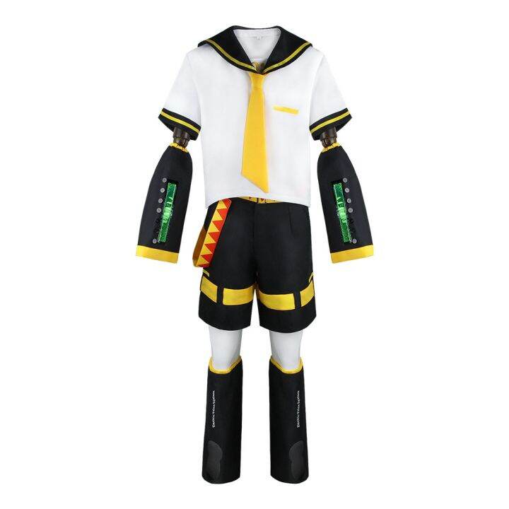 anime-kcagamine-cosplay-costumes-rin-len-brother-sister-uniform-halloween-party-yellow-wigs-christmas-gifts-tops-pants-clothes