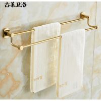 ™☾► Golden Towel Rack Towel Bar Gold Stainless Steel Hardware Set Toilet Brush Cup Holder Soap dish Bathroom Accessories