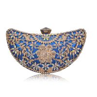 ZZOOI Chaliwini Classic Women Clutch Evening Bag Hollow Out Metal Wedding Sequined Shoulder Bag Prom Bridal Crystal Handbag Purses