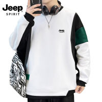 เสื้อยืดแขนยาวฤดูใบไม้ผลิและฤดูใบไม้ร่วง JEEP SPIRIT เสื้อยืดแผงความคมชัดเสื้อแขนยาวคอกลมสำหรับผู้ชาย