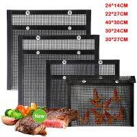 【YF】 Non-Stick Mesh Grill Bag Barbecue Mat Reusable BBQ Vegetable Meat Cooking Pouch Heat Resistant Accessories Tools