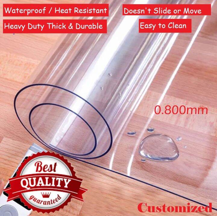 0.800mm Thickness PVC Soft Crystal Clear Plastic Table Cover Vinyl