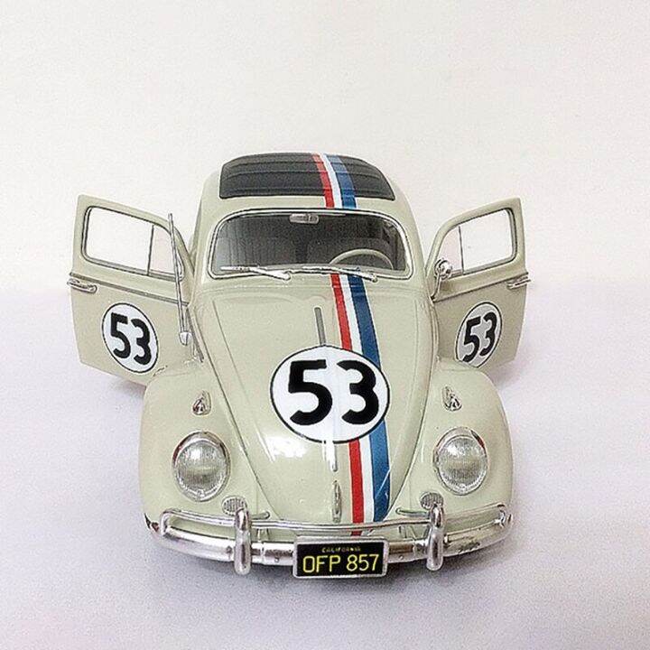 กล่องสัญญาณ53 Herbie รถคลาสสิกของเล่นหุ่นโลหะขนาด1/18สำหรับผู้ใหญ่เด็ก ...